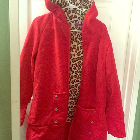 Red leopard winter jacket, never worn - Picture 1 of 1